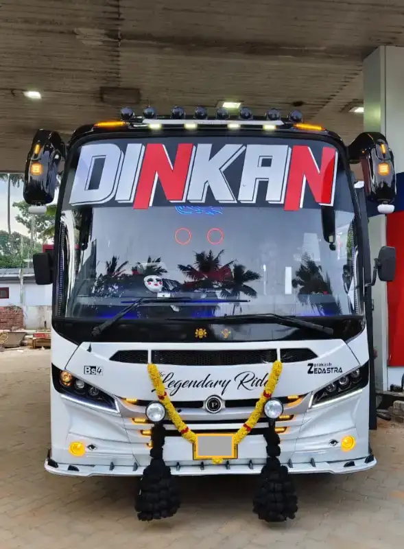 Bus parked at tourist spot
